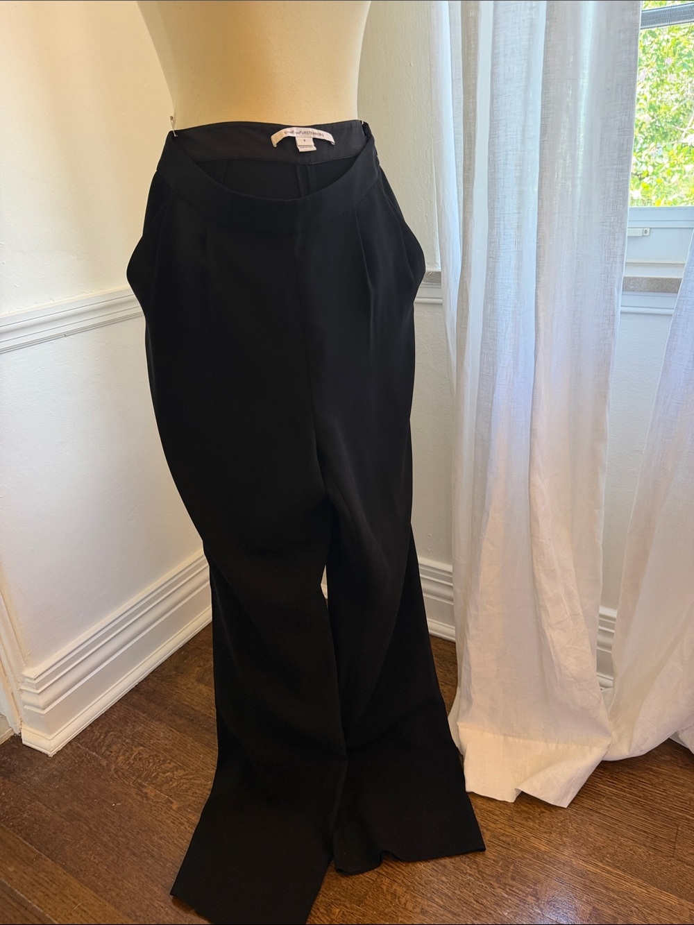 Diane Von Furstenberg Black Wide-Leg Trousers